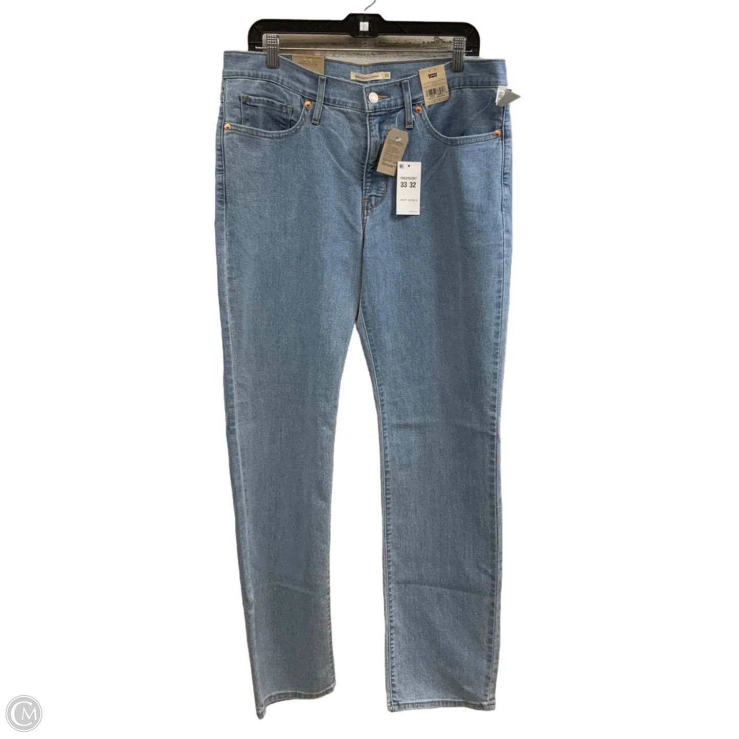 Jeans Straight By Levis In Blue Denim, Size: 16