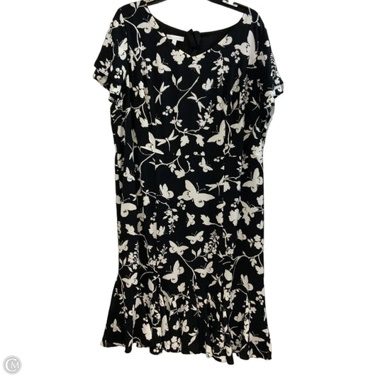 Dress Casual Midi By Talbots In Black, Size: Xl