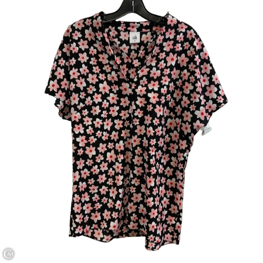Top Short Sleeve By Cabi In Floral Print, Size: M