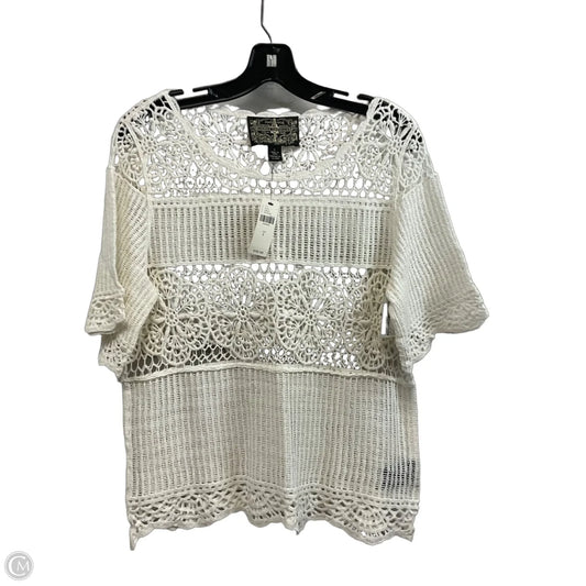 Top Short Sleeve By Anthropologie In White, Size: L