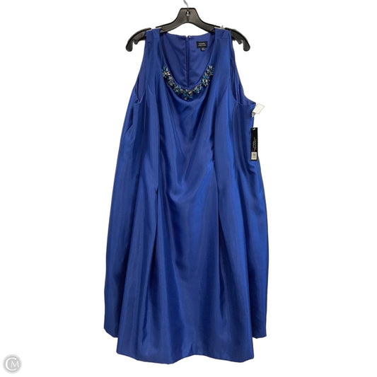 Dress Party Midi By Tahari By Arthur Levine In Blue, Size: 3x