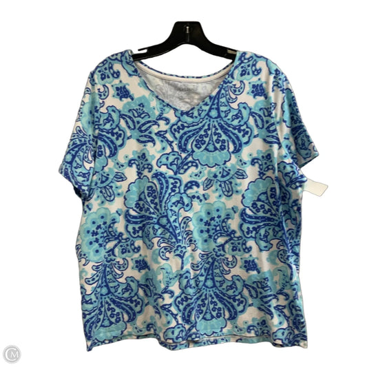 Top Short Sleeve By Talbots In Blue, Size: 2x