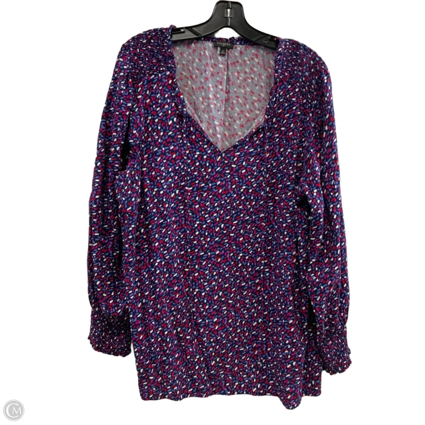 Top Long Sleeve By Talbots In Navy, Size: 2x