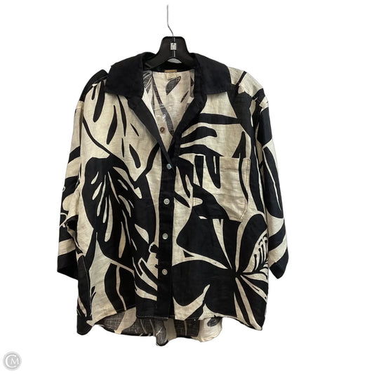 Blouse Short Sleeve By Magaschoni In Black, Size: M