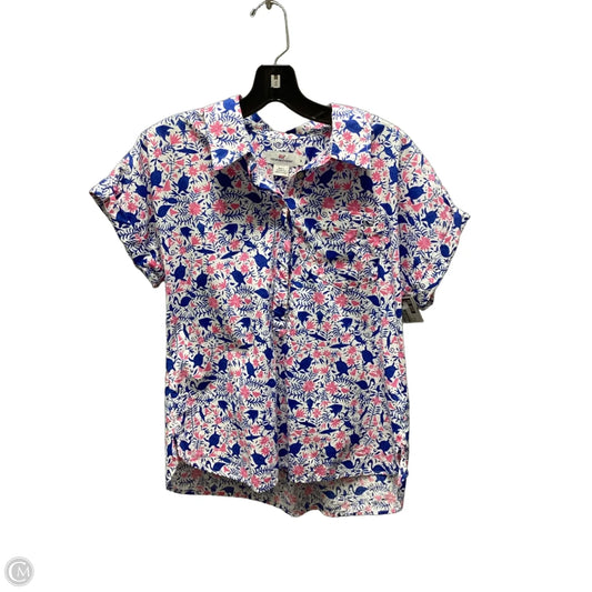 Blouse Short Sleeve By Vineyard Vines In Blue, Size: M