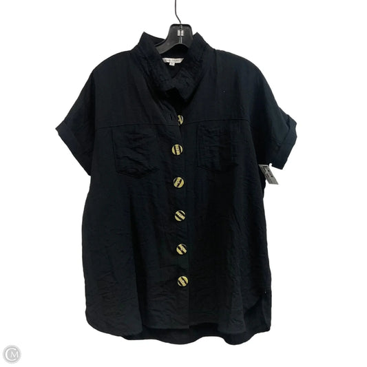 Top Short Sleeve By John Mark In Black, Size: M