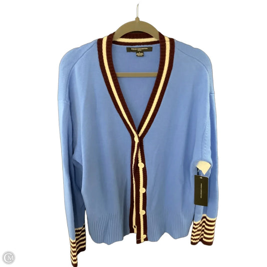 Sweater Cardigan By French Connection In Blue, Size: L