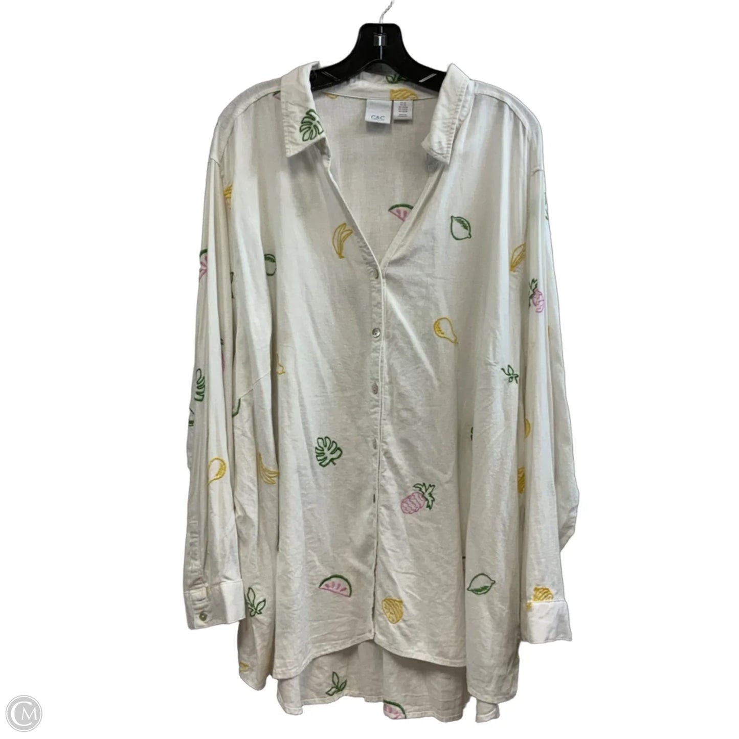 Top Long Sleeve By C And C In White, Size: 2x