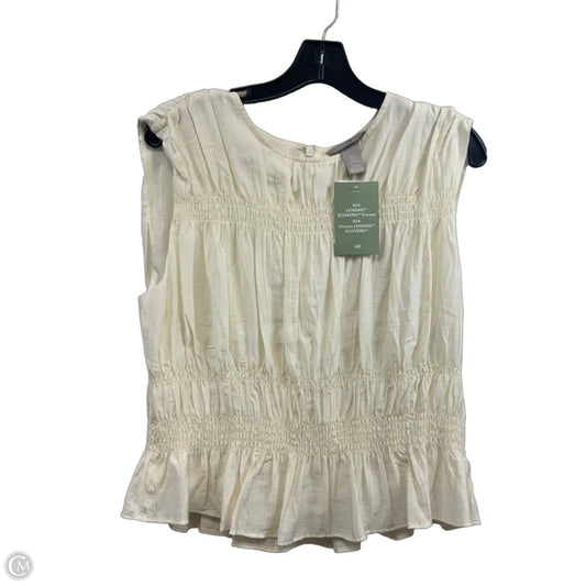 Top Sleeveless By H&m In Cream, Size: M