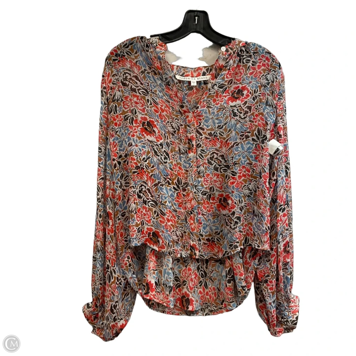 Blouse Long Sleeve By Veronica Beard In Orange, Size: S