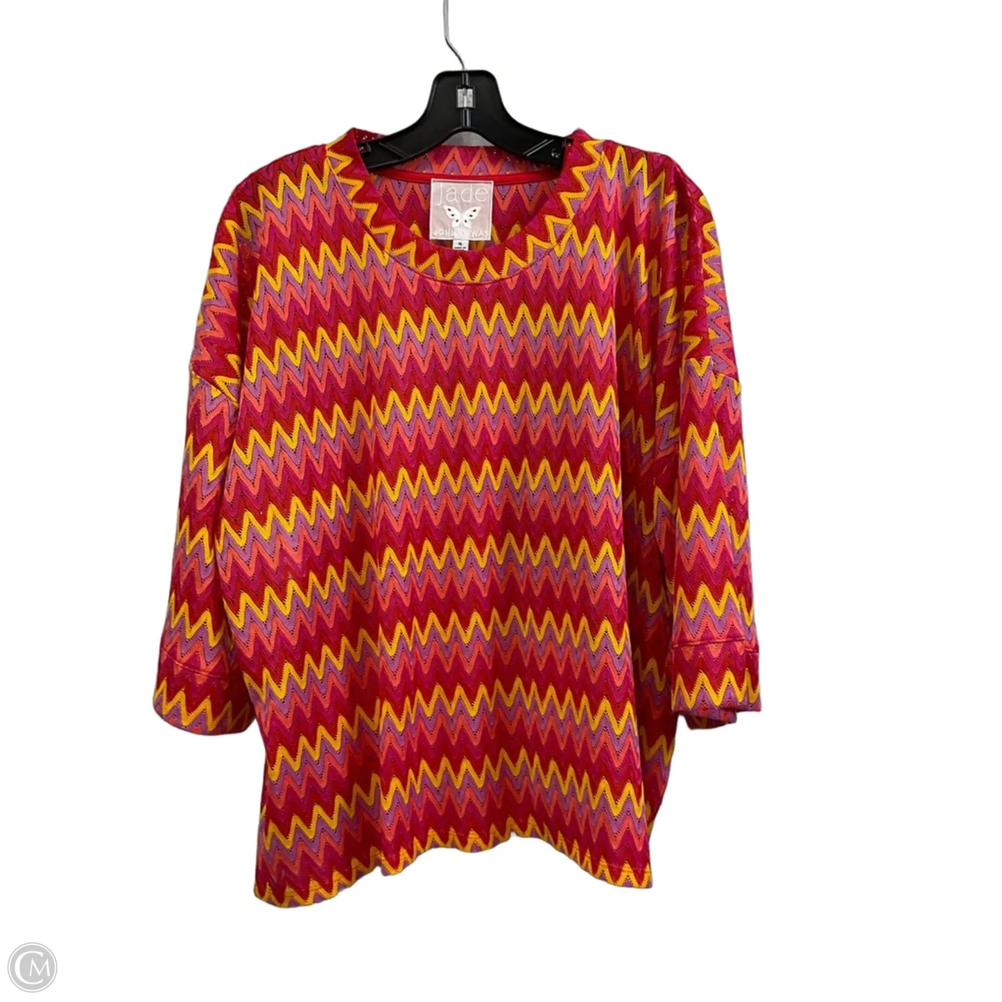 Top 2pc Short Sleeve By Johnny Was In Red, Size: Xl