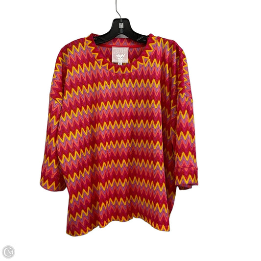 Top 2pc Short Sleeve By Johnny Was In Red, Size: Xl