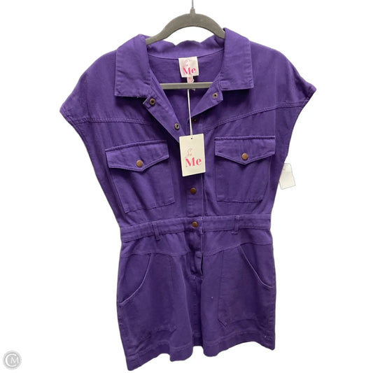 Dress Casual Short By SO ME In Purple Denim, Size: L