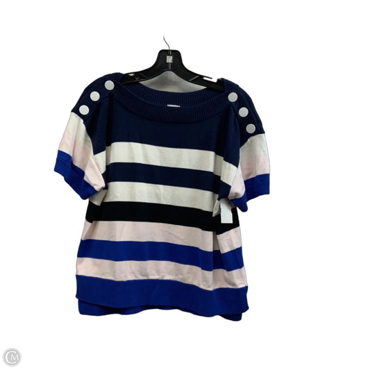 Sweater Short Sleeve By Cabi In Blue, Size: M