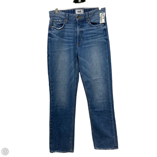 Jeans Straight By Paige In Blue Denim, Size: 4