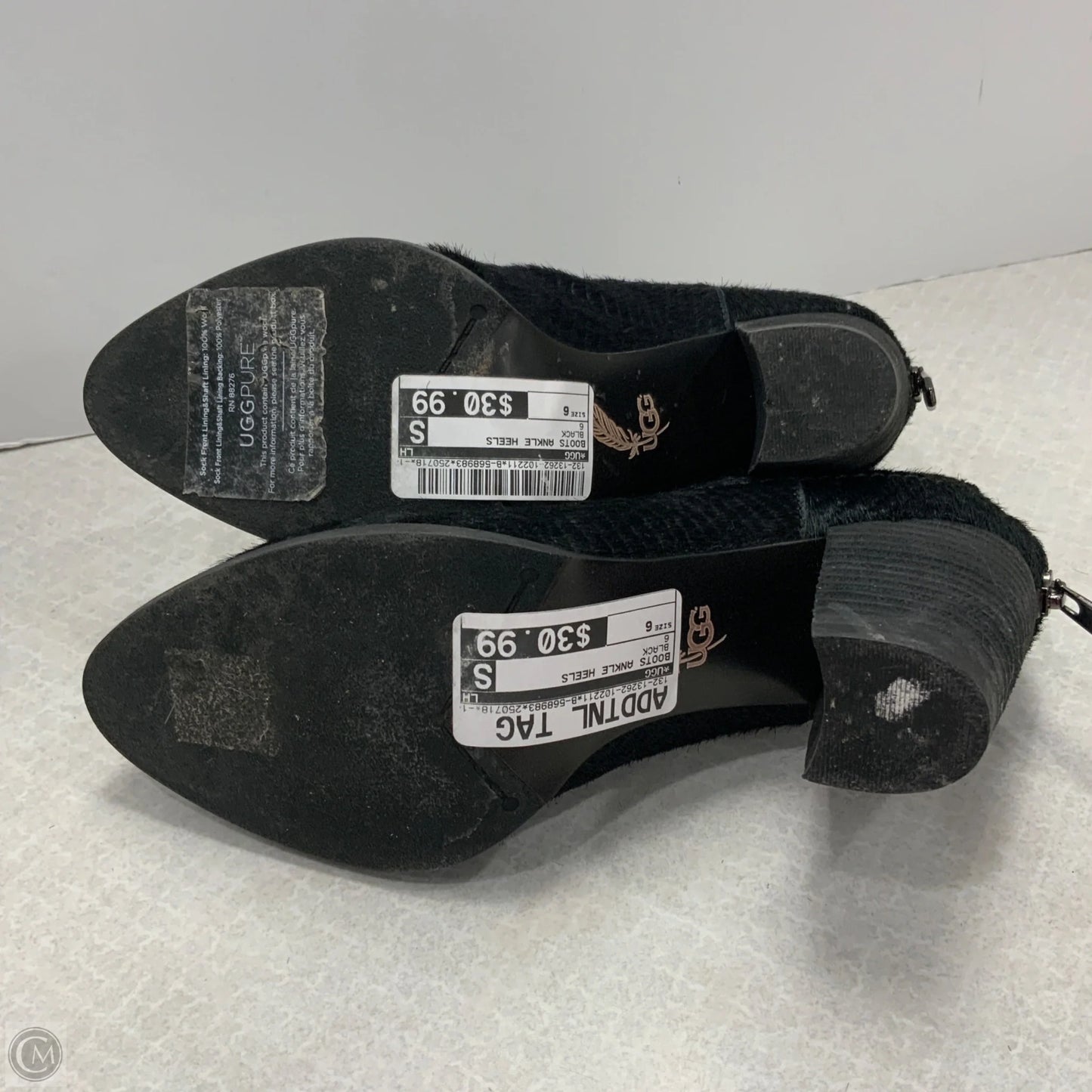 Boots Ankle Heels By Ugg In Black, Size: 6