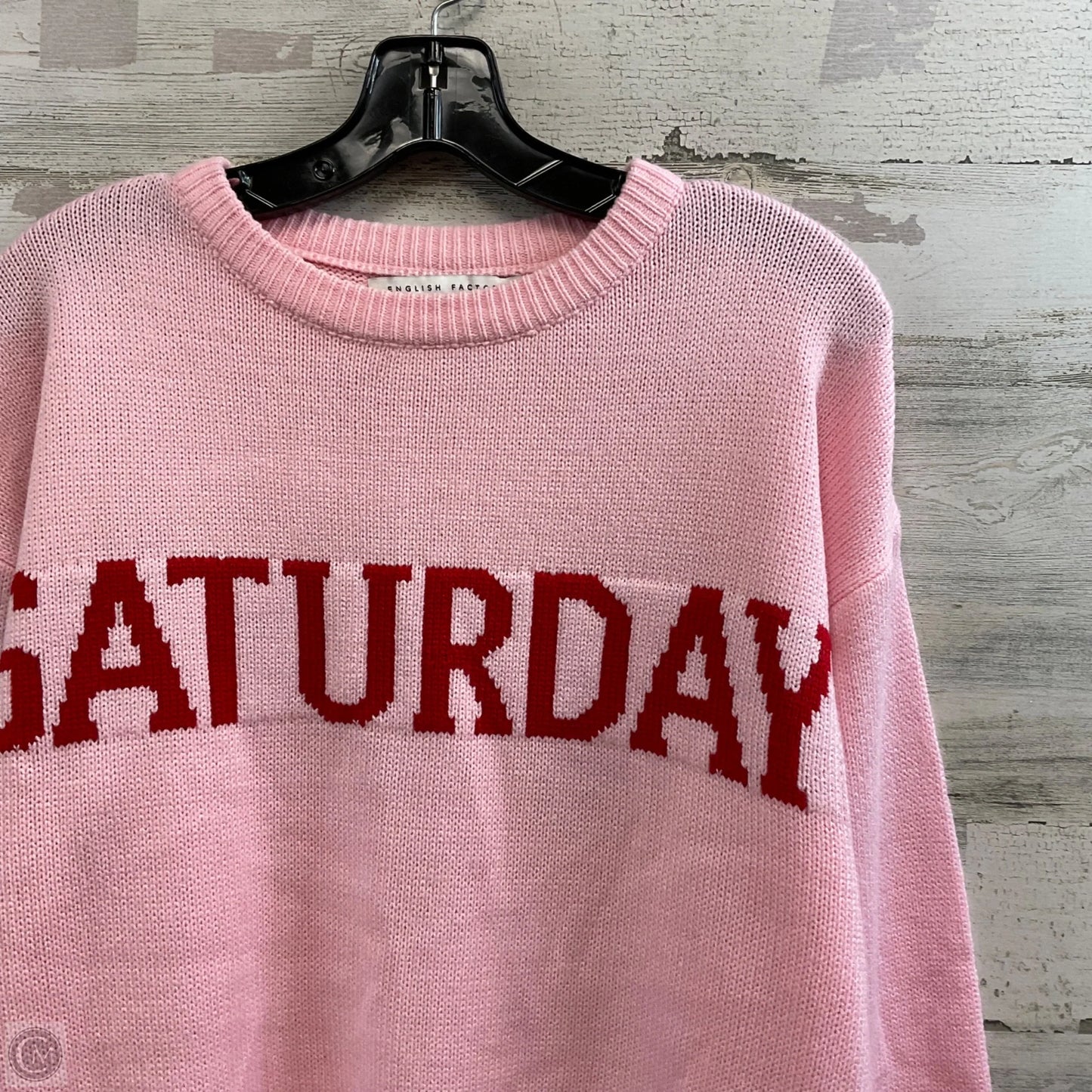 Sweater By English Factory In Pink & Red, Size: M