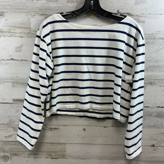 Top Long Sleeve By J. Crew In Blue & White, Size: M
