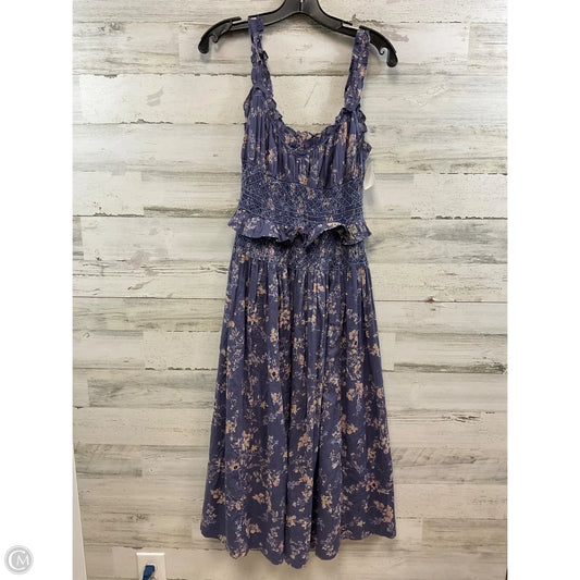 Dress Casual Midi By Anthropologie In Blue, Size: Xs