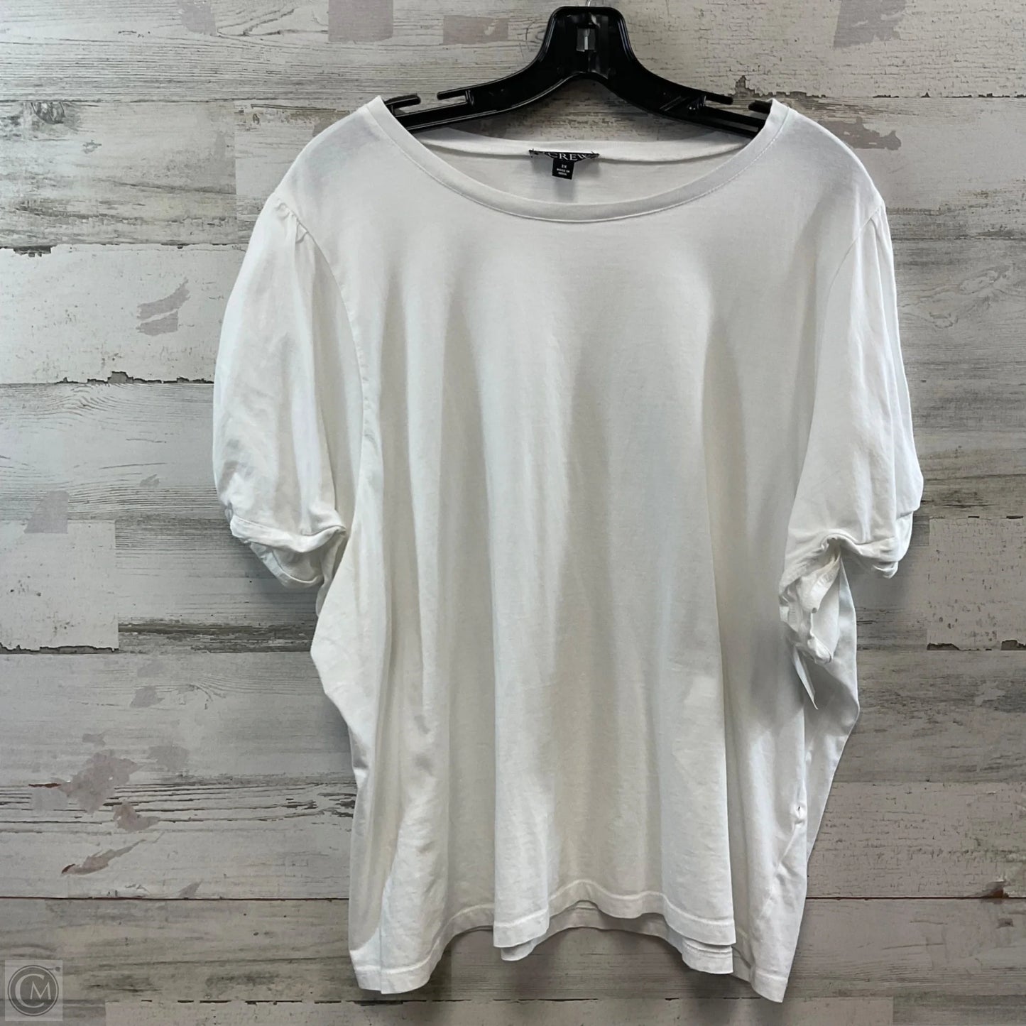 Top Short Sleeve Basic By J. Crew In White, Size: 3x