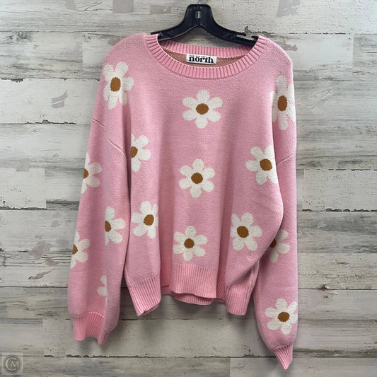Sweater By ONE ELEVEN NORTH In Pink & White, Size: M