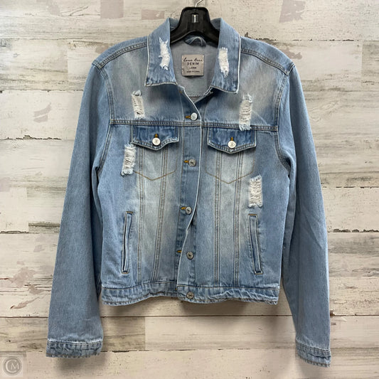 Jacket Denim By Love Tree In Blue Denim, Size: L