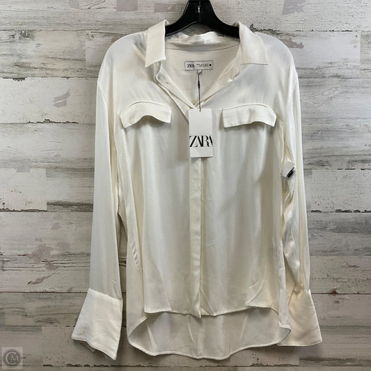 Blouse Long Sleeve By Zara In Ivory, Size: Xl