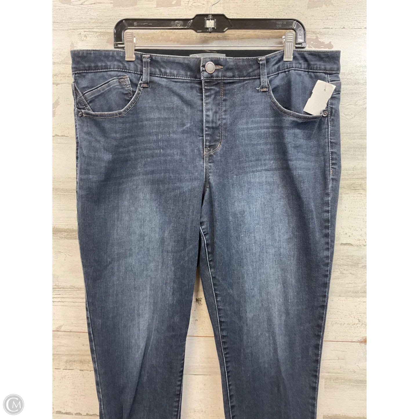 Jeans Cropped By Wit & Wisdom In Blue Denim, Size: 18