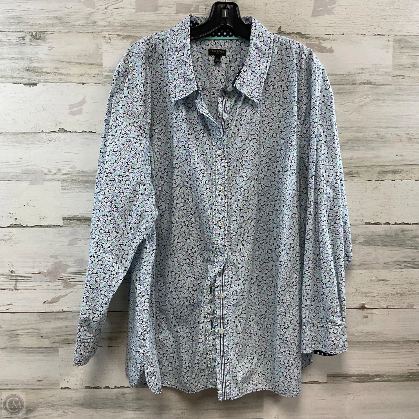 Blouse Long Sleeve By Talbots In Blue, Size: 3x
