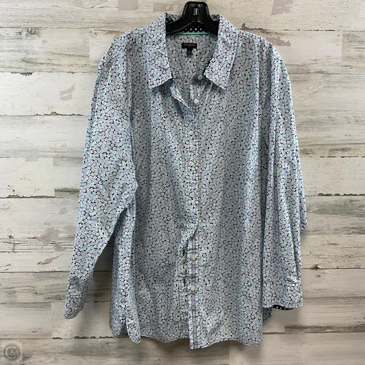 Blouse Long Sleeve By Talbots In Blue, Size: 3x