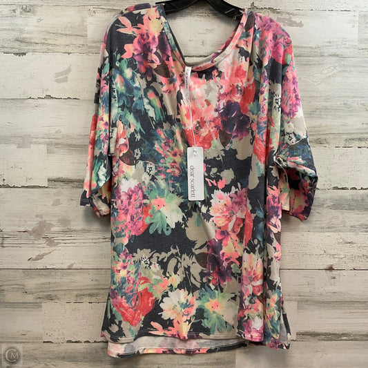 Top 3/4 Sleeve By DEAR SCARLETT In Pink, Size: 2x