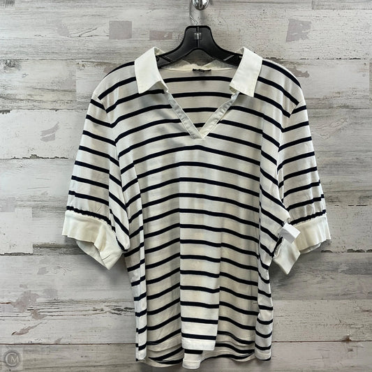Top Short Sleeve By Talbots In Black & Cream, Size: Xl