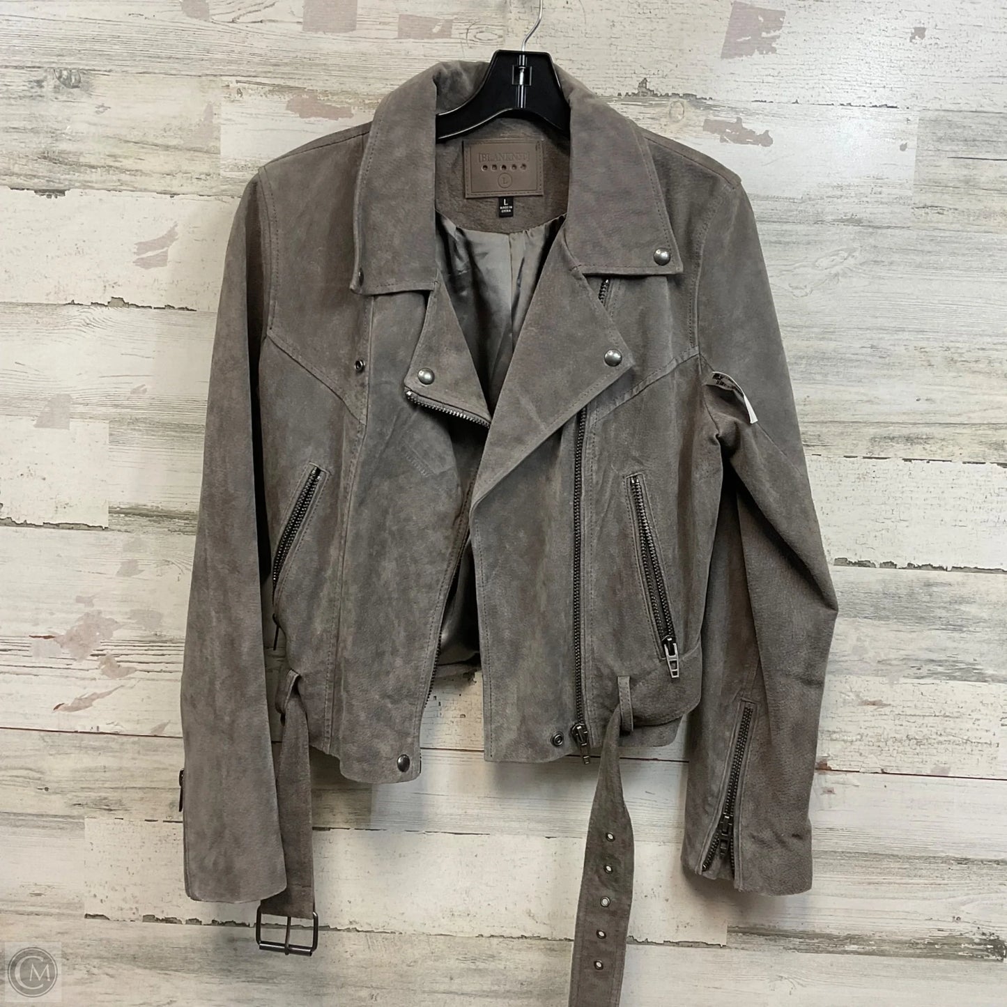 Jacket Moto Leather By Blanknyc In Grey, Size: L