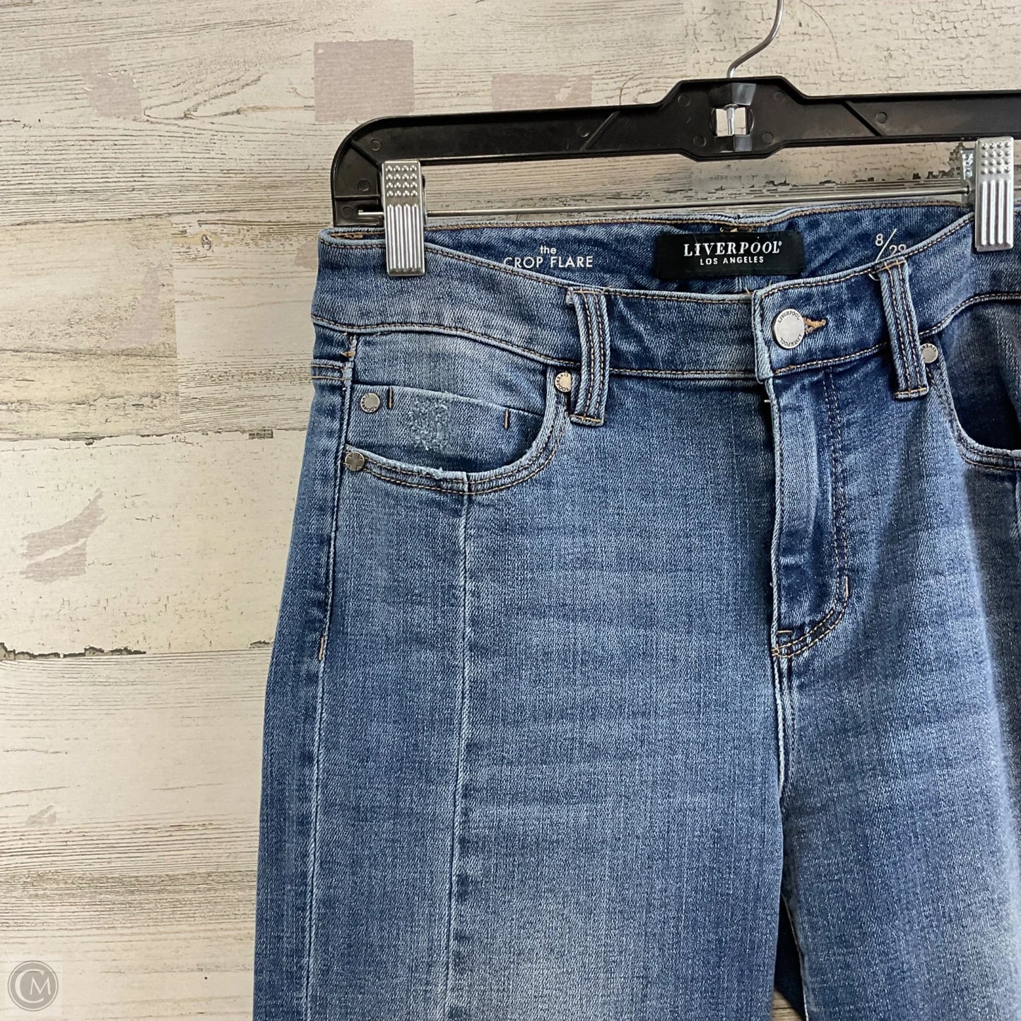 Jeans Flared By Liverpool In Blue Denim, Size: 8