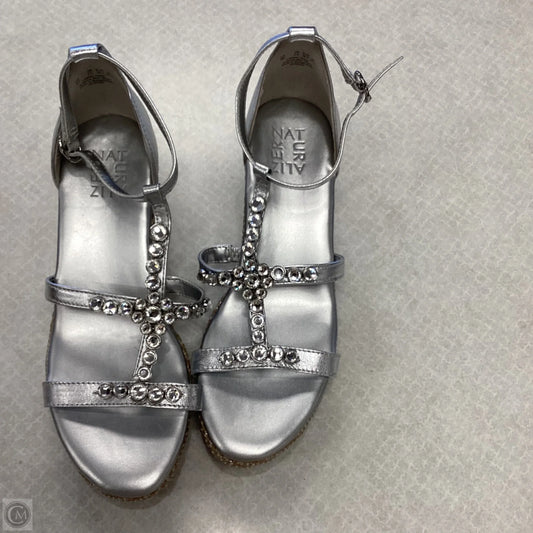 Sandals Heels Wedge By Naturalizer In Silver, Size: 8