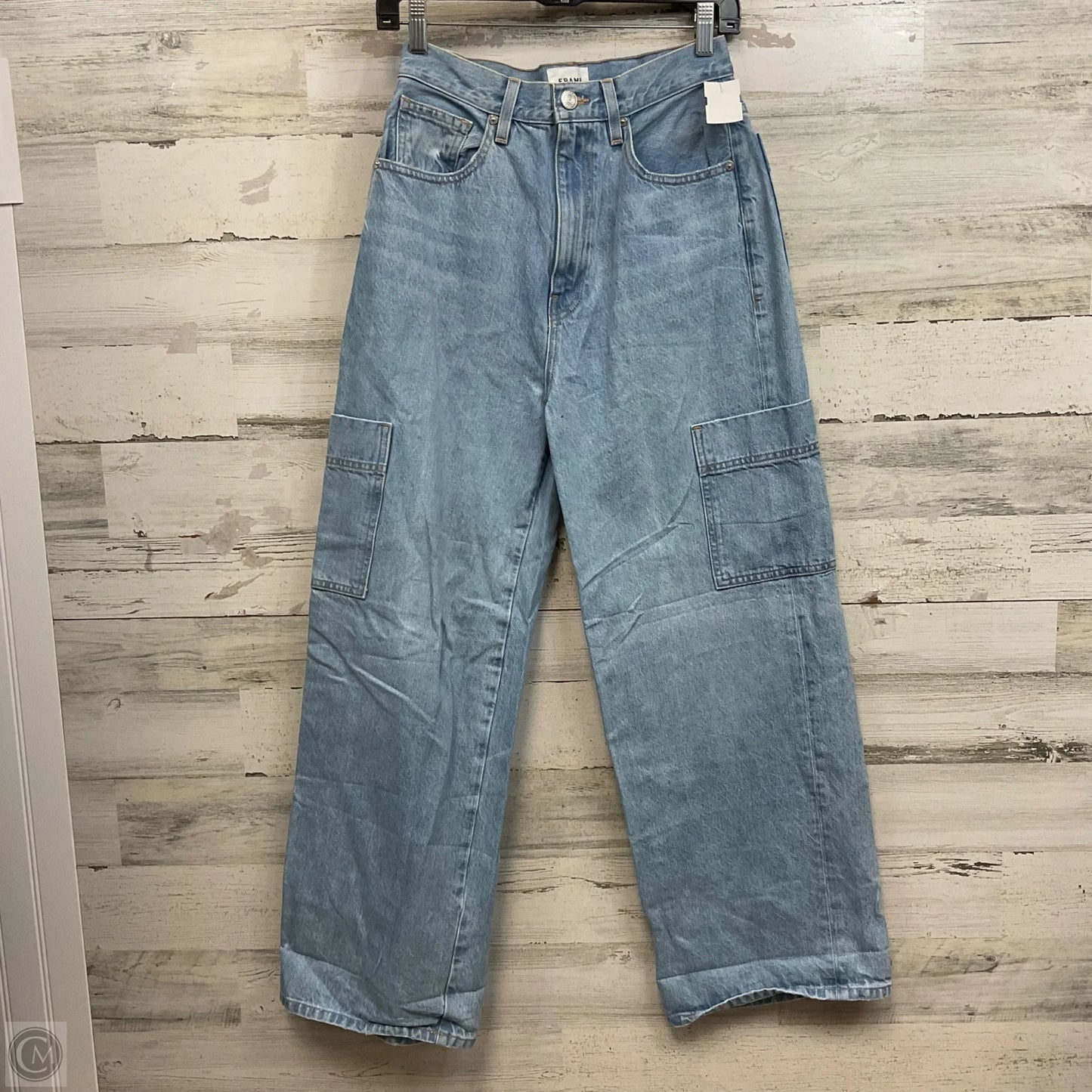 Jeans Wide Leg By Frame In Blue Denim, Size: 4