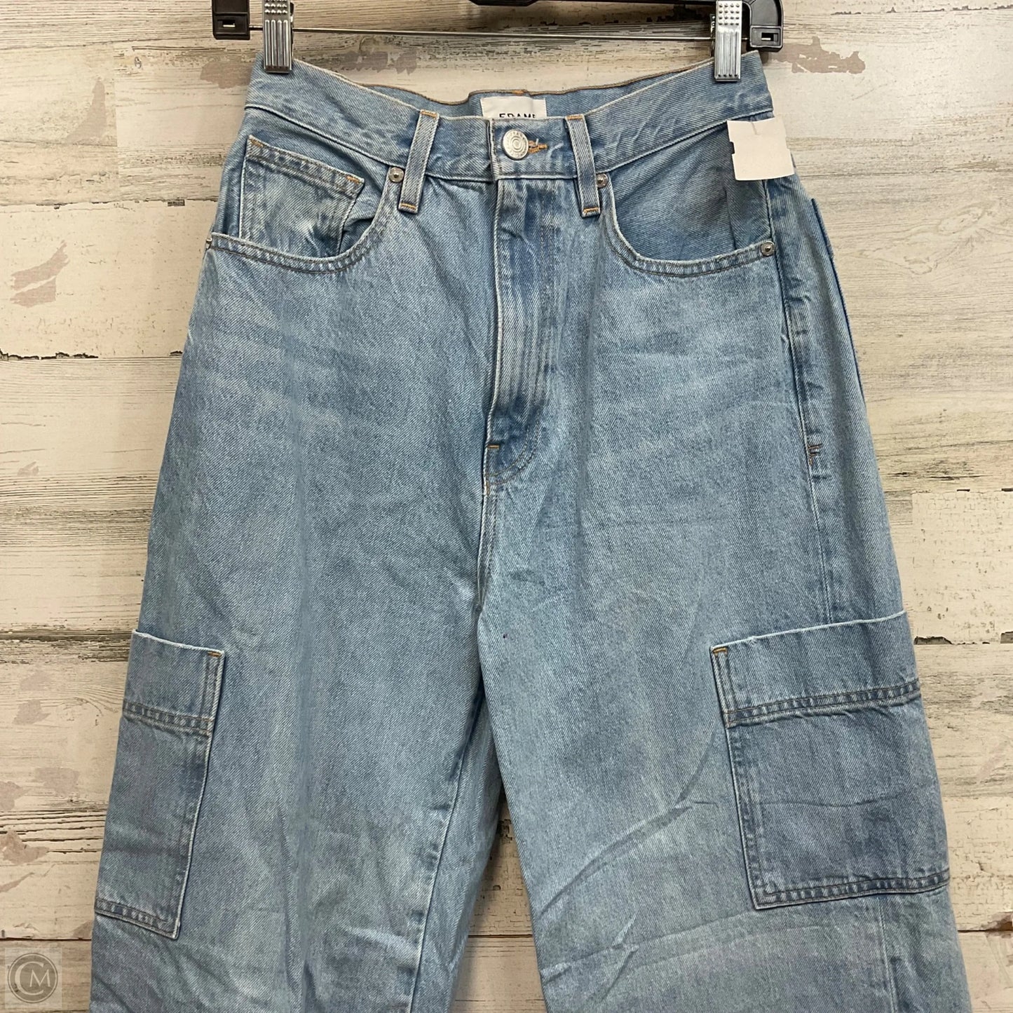 Jeans Wide Leg By Frame In Blue Denim, Size: 4