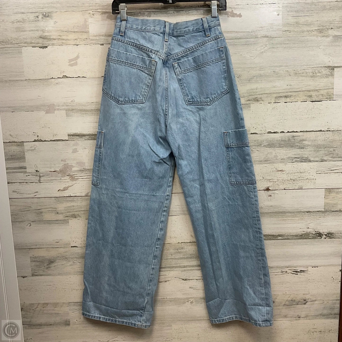 Jeans Wide Leg By Frame In Blue Denim, Size: 4