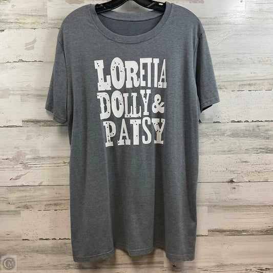 Top Short Sleeve Basic By Clothes Mentor In Grey, Size: 2x
