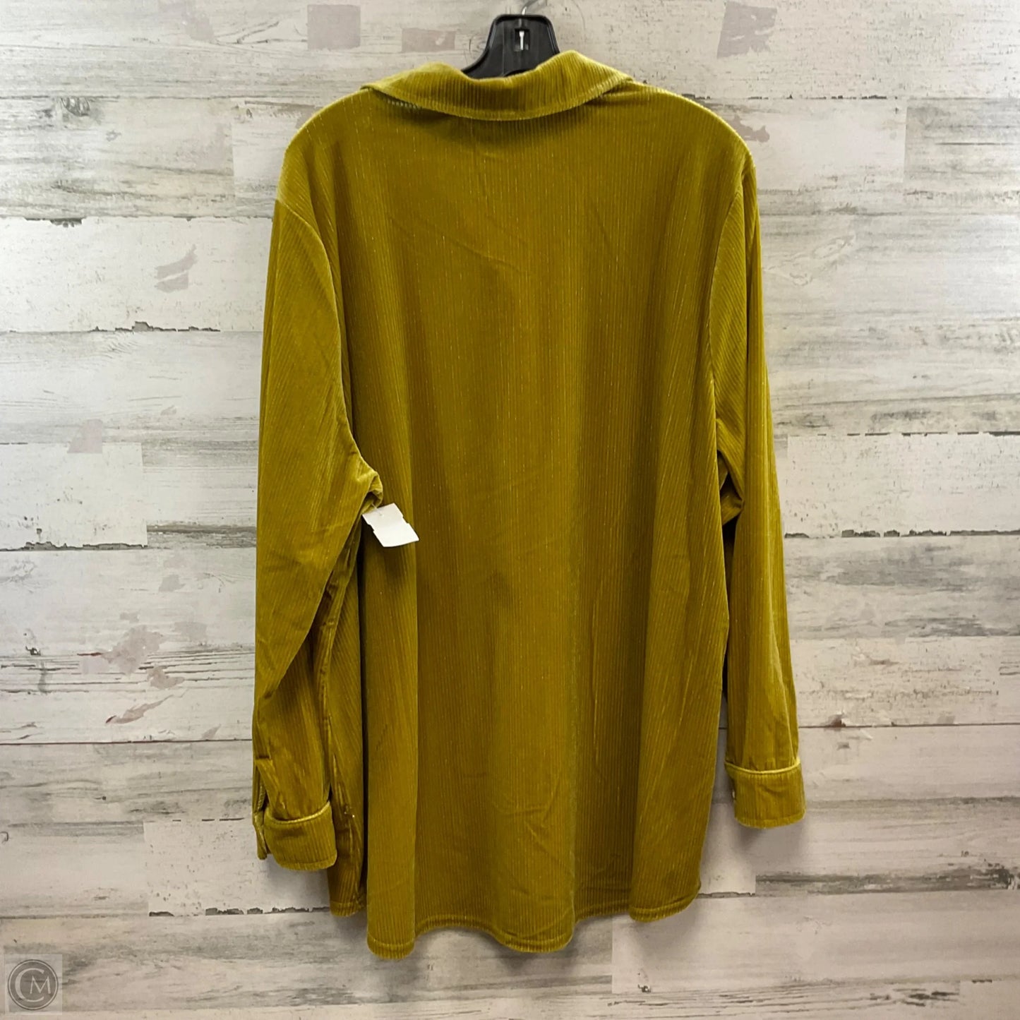 Blouse Long Sleeve By Soft Surroundings In Chartreuse, Size: 1x