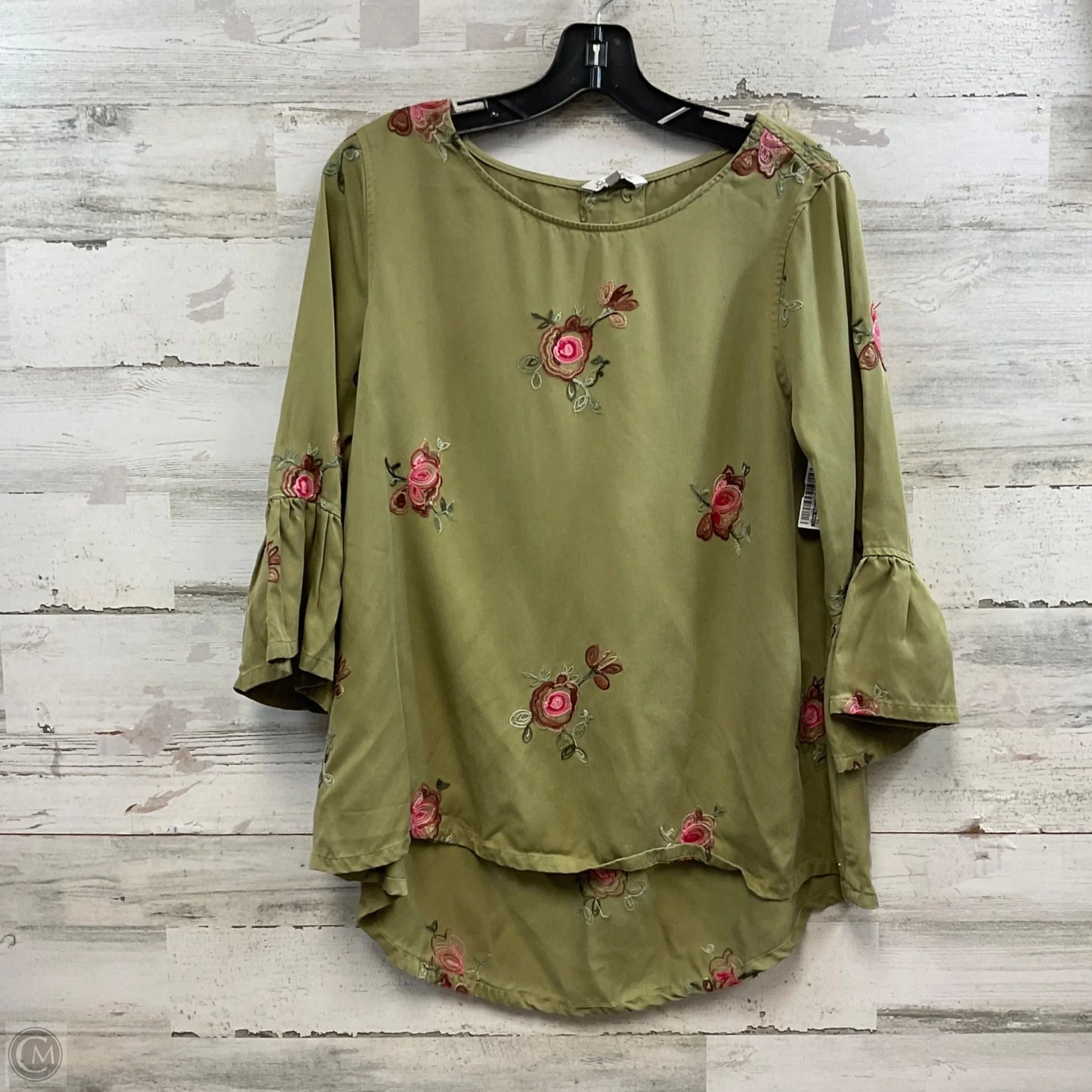 Top Long Sleeve By John Mark In Green, Size: S