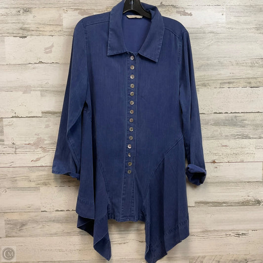 Tunic Long Sleeve By Soft Surroundings In Blue, Size: L