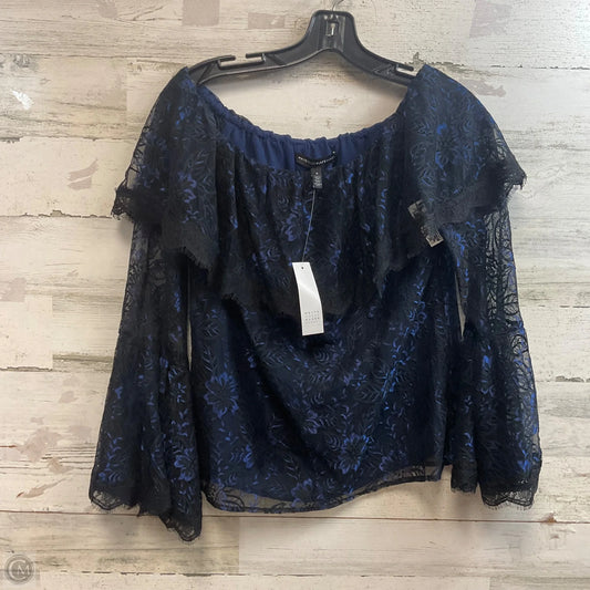 Top Long Sleeve By White House Black Market In Black & Blue, Size: S