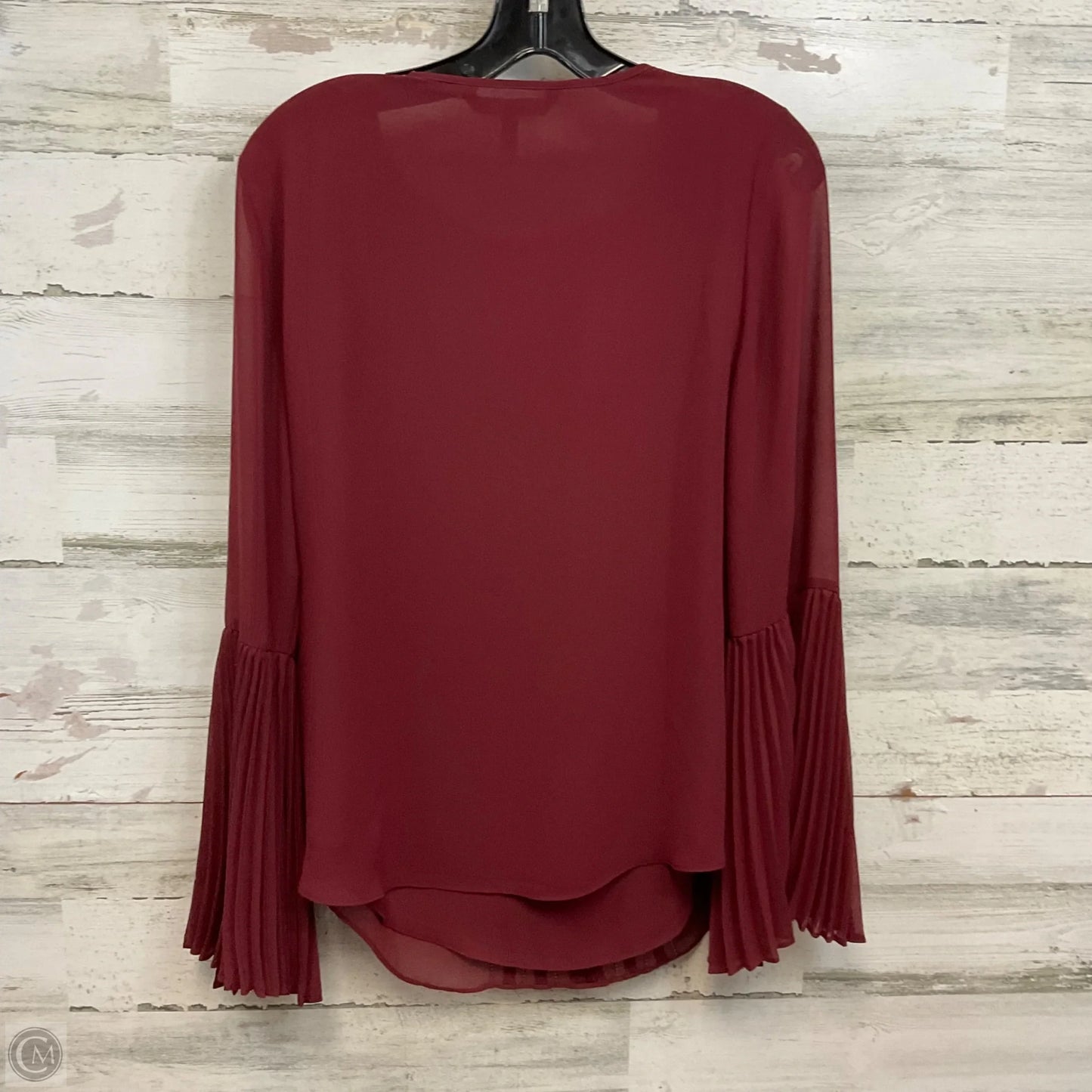 Top Long Sleeve By White House Black Market In Maroon, Size: M