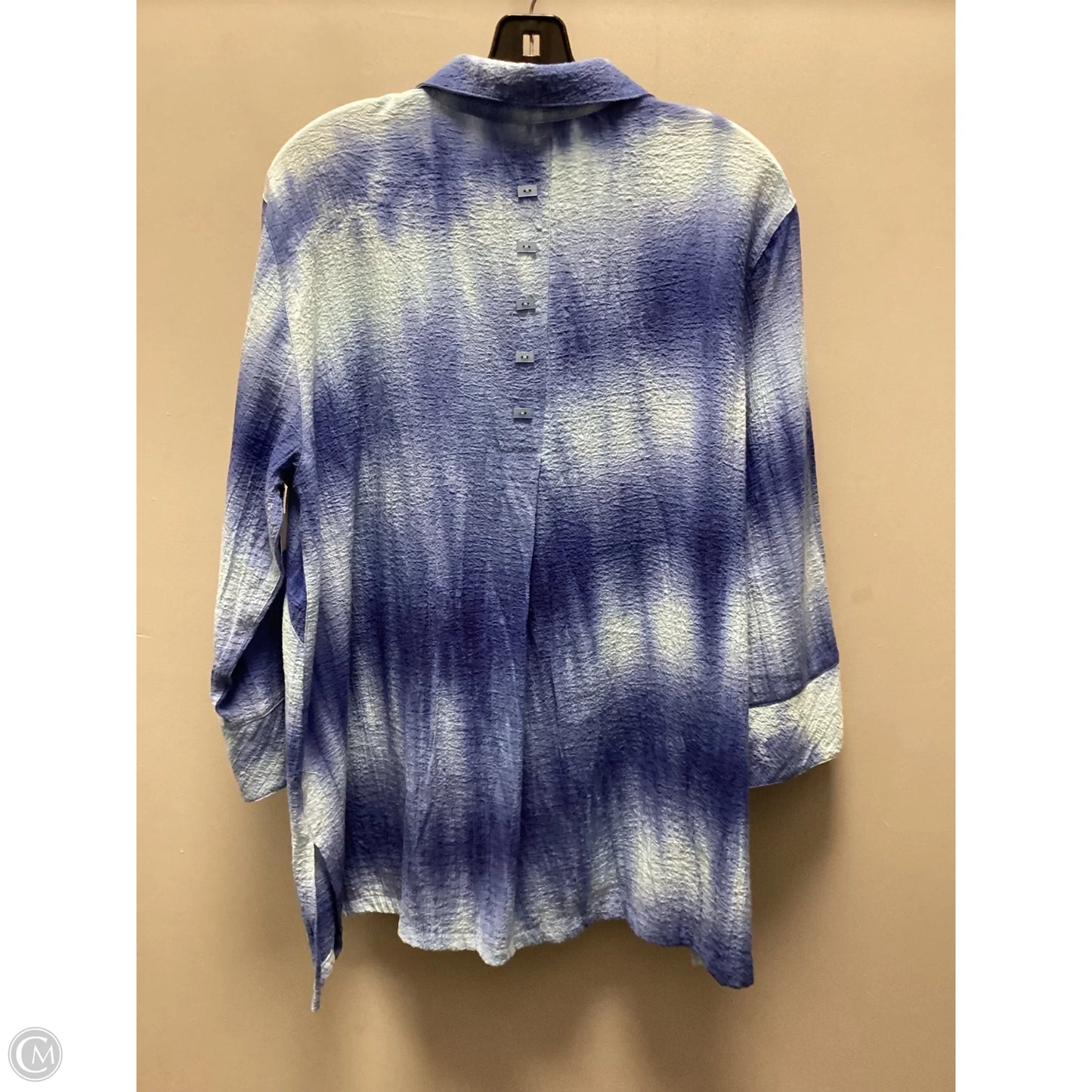 Blouse Long Sleeve By Ali Miles In Blue, Size: L