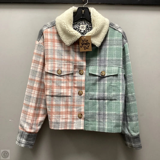 Jacket Shirt By Ivy Jane In Green & Grey, Size: Xs