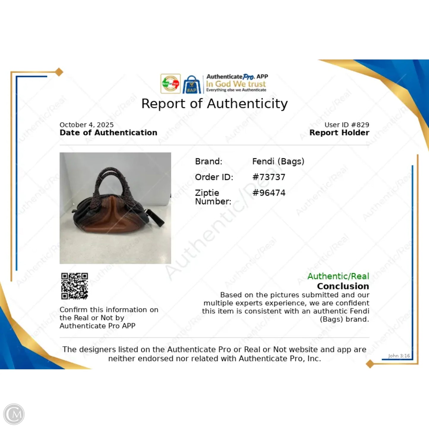 Handbag Luxury Designer By Fendi, Size: Medium