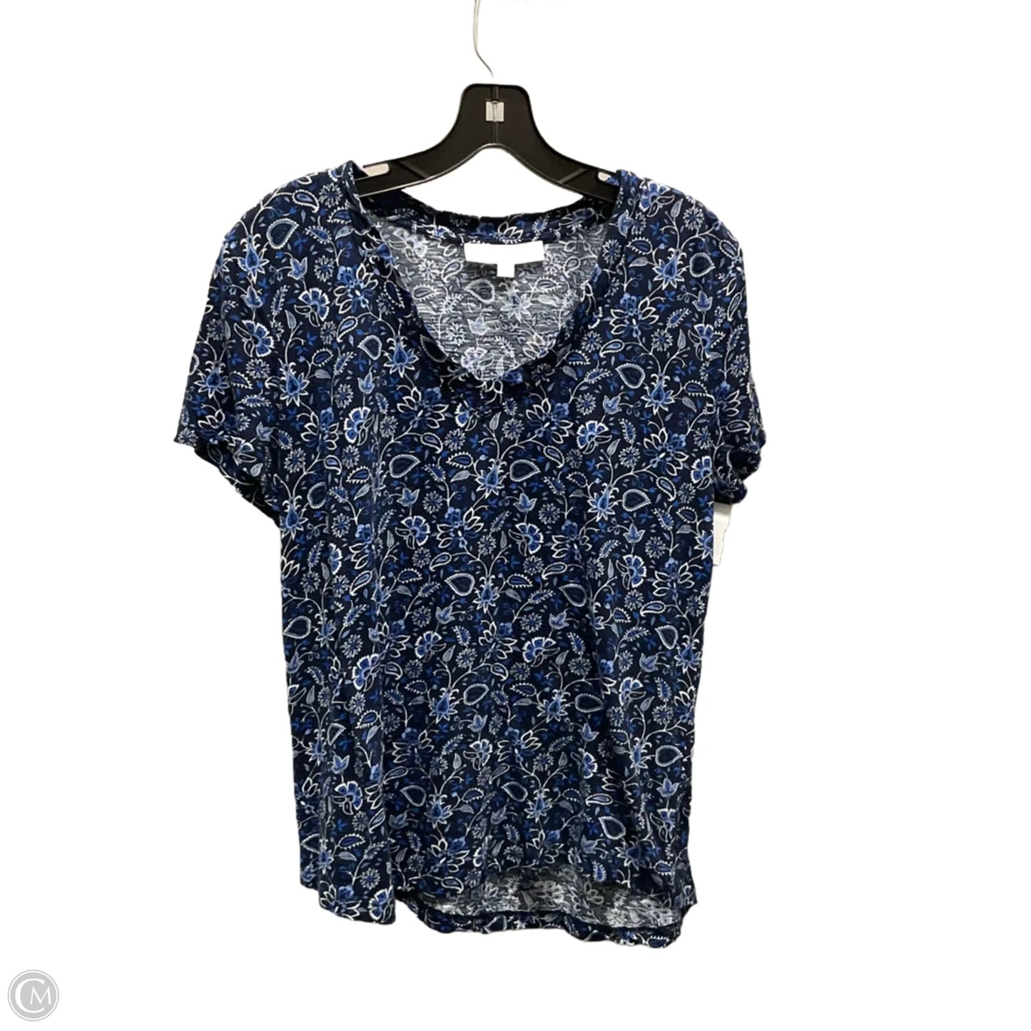 Top Short Sleeve Basic By Loft In Blue, Size: S
