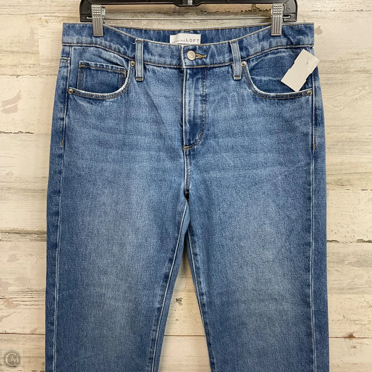 Jeans Straight By Loft In Blue Denim, Size: 4
