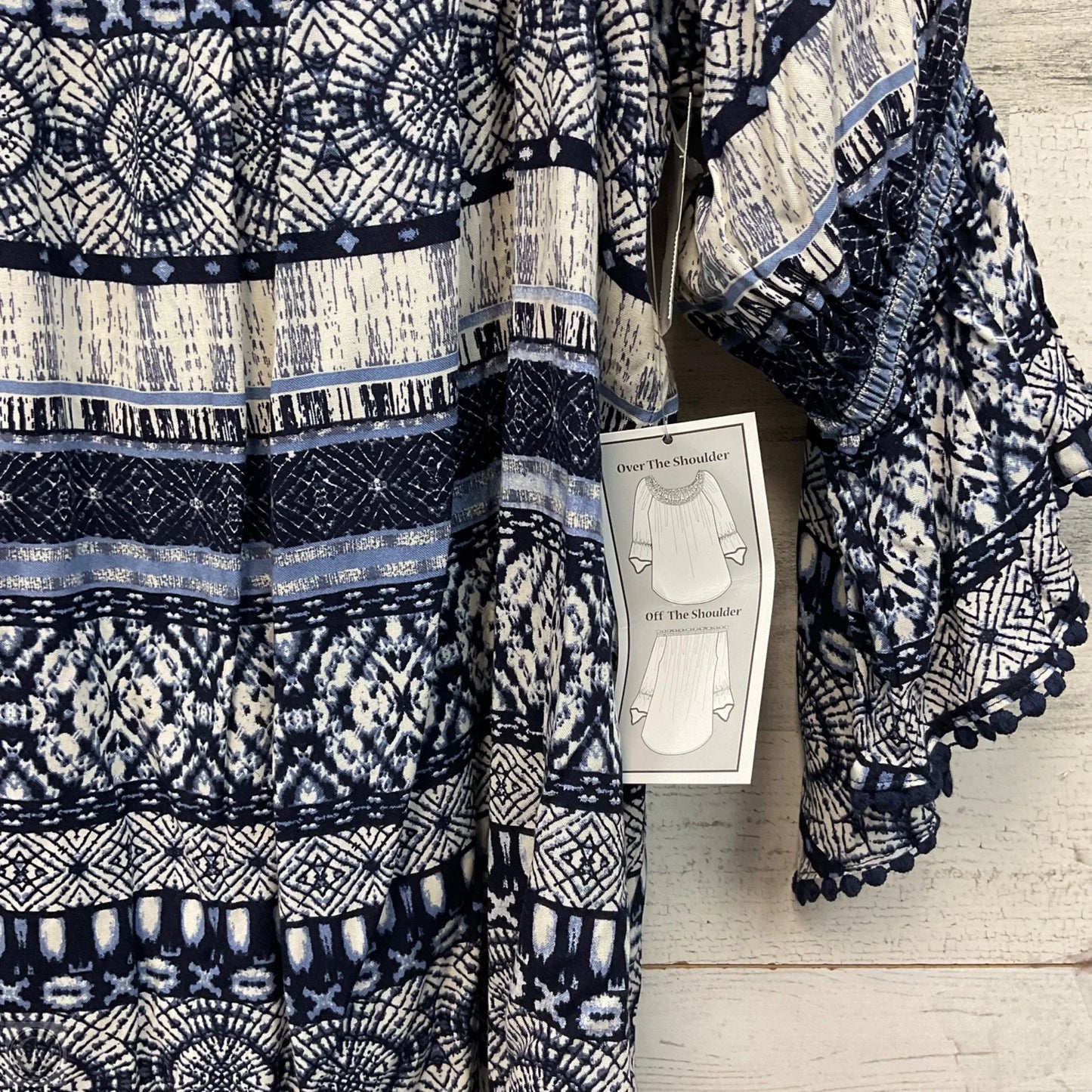 Top 3/4 Sleeve By Westport In Blue & White, Size: 2x